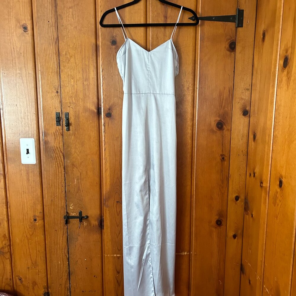 For Love & Lemons Slip Dress / Silver / XS